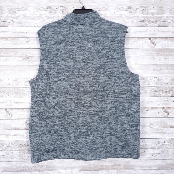 Lands End Mens Fleece Lined Vest XLT Full Zip Gray Outdoor Camping Hiking 251 - Picture 2 of 5